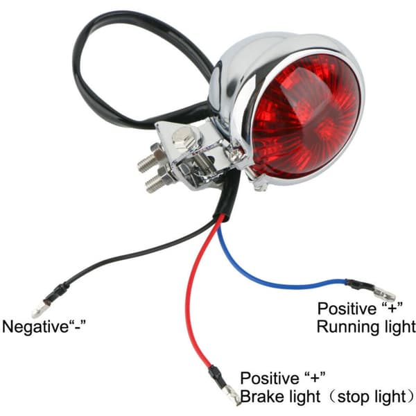 Motorcykel LED Baglygte til Chopper Cafe Chrome