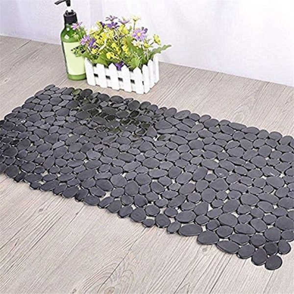 Pebble Badematte for Badekar Teppe Sklisikkert Badekar Dusj (Brun)
