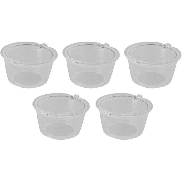 50ml Genanvendelige Kaffe Kapsler, 5 Styk, Filterkop med Ske til DOLCE GUSTO Kaffe Maskine