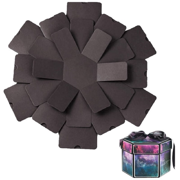 Stjärnhimmel DIY Handgjord Fotoalbum Hexagonal Box för Familj Vänner Scrapbook Festival Älskare Gåvor