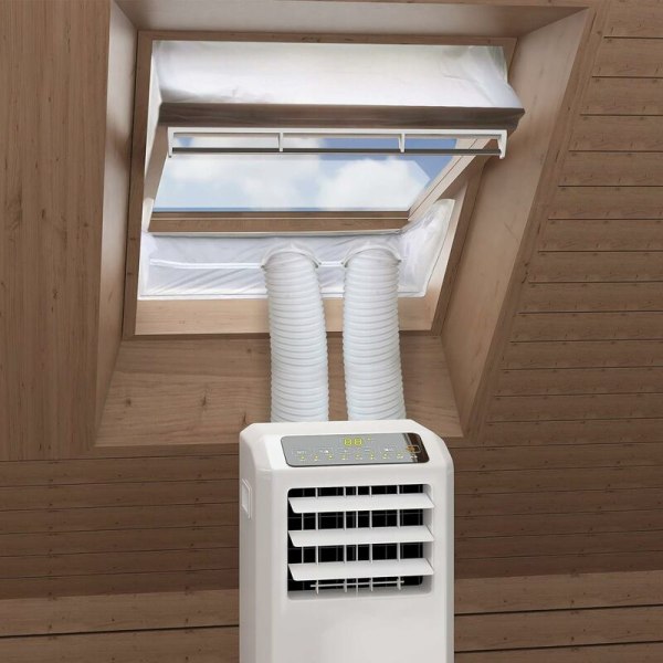 Center Pivot Fönsterisoleringsduk med ett omkretsområde på 381 cm till 460 cm - För mobila luftkonditioneringsapparater och torktumlare - Lämplig för alla människor