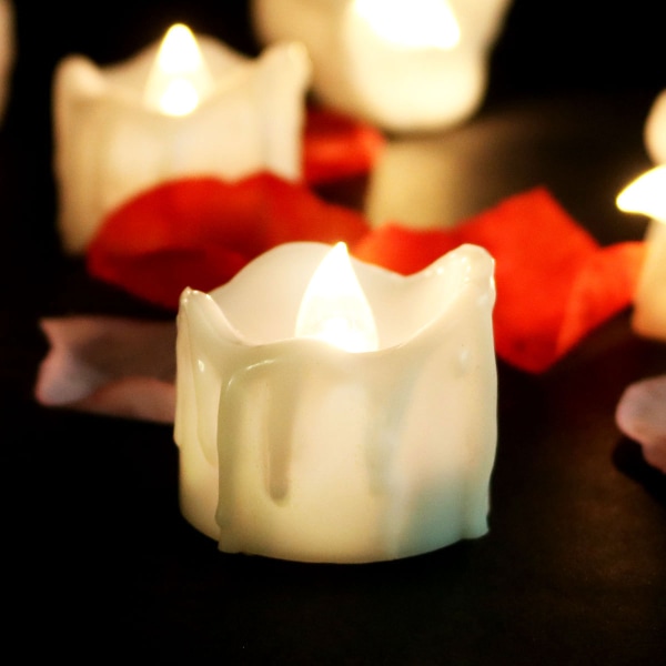 12 pakkaus kyynelistä sähköisiä teekynttilöitä syntymäpäivä Joulu hääkoristelu LED-kynttilän valot