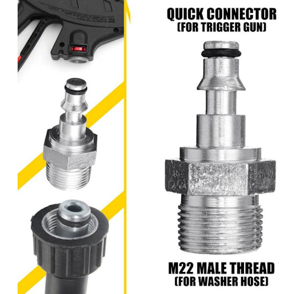 2X Vax Højtryksrenserslange Adapter Stik, M22 Indsats