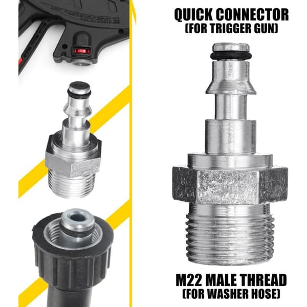 2X Vax Trycktvättslang Adapter Koppling, M22 Insats