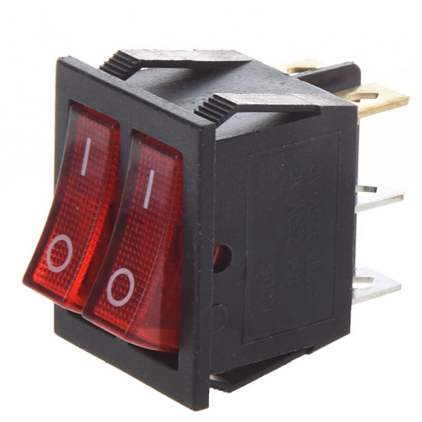 6-polig vippströmbrytare med på/av-funktion, enkelpol, enkelpol, AC 15A/250V 20A/125V