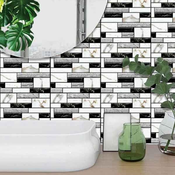 Itsekiinnittyvät laattatarrat, 3D PVC -seinätarrat, keittiön kaappien ja kylpyhuoneen vedenpitävät taustakuvat, 20 kpl
