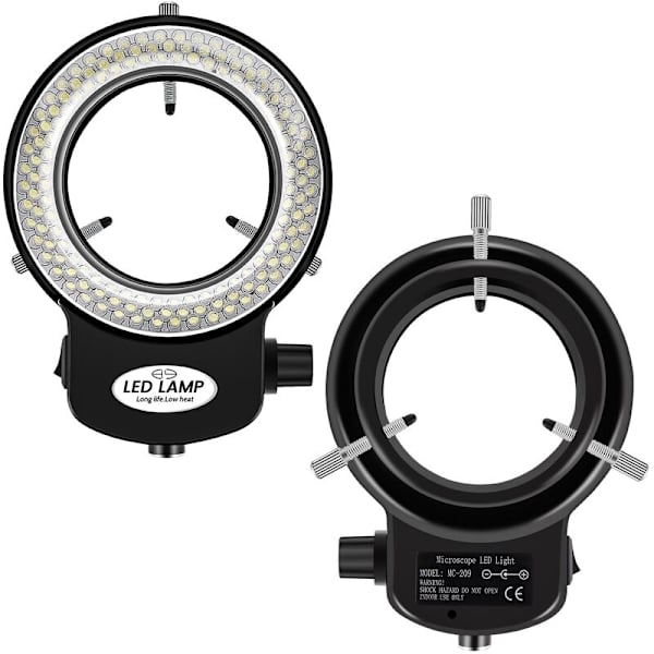 144 LED -miniskoopin rengasvalo LED 0 - 100% säädettävä miniskoopin rengasvalolaite