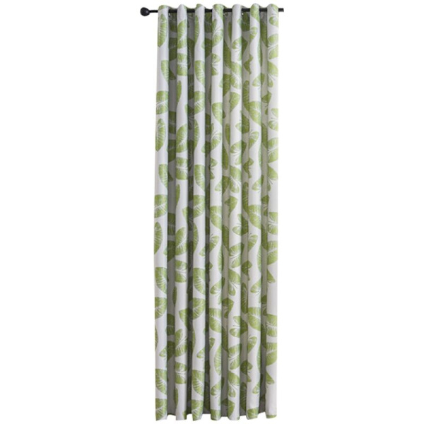 Mörkläggningsgardin med bananbladstryck, rumsmörkande gardin 1 x 2,5 m med 1 x 1,4 m duk