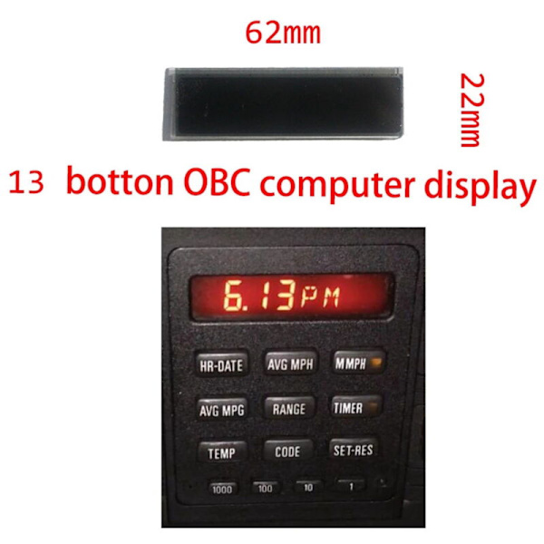 LCD-reparationsskärm för bil - E28 E30 325I 325E 325Is 325Ic 528E 535I 13 Datorinstrumentpanel OBC-knapp