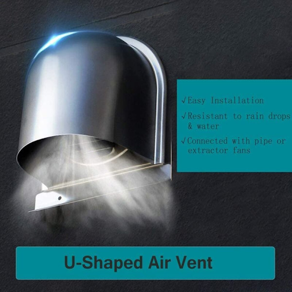 6 Tommer 150mm Vandtæt Rustfrit Stål Ventilationshætte Antikorrosion Udstødningsudtrækker til Luftudløbsdækning, C