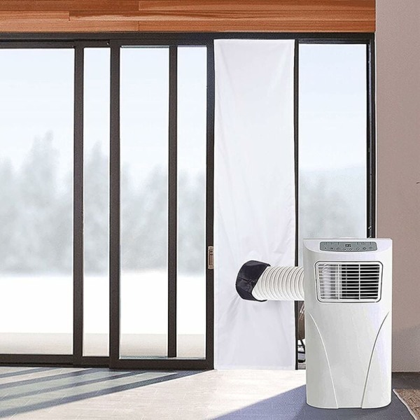AC-ikkunatiiviste - Kannettava universal siirrettävälle ilmastointilaitteelle ja kuivausrummulle - 300 cm:n ikkunan tuuletussarja sisäänvedettävällä köydellä ja liimakiinnikkeellä