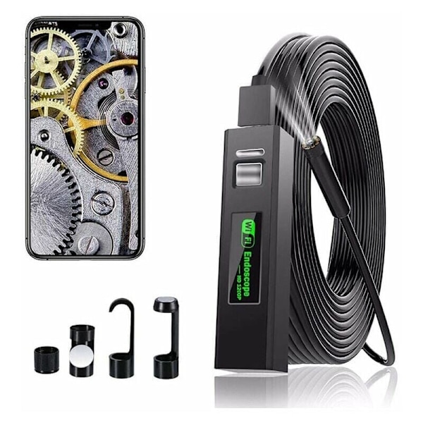 WiFi-endoskooppi kamera USB-tarkastuskameraksi, 1200P HD endoskooppikamera IP68 vedenkestävä 8 LEDillä iPhoneille, Androidille, iPadille, Macille, PC:lle, kannettavalle tietokoneelle