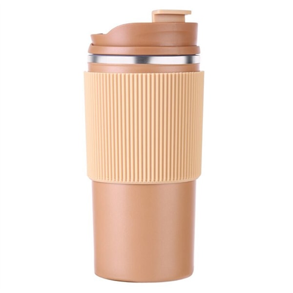 Heat Resistant Silicone Double Wall Coffee Mug, Portable Eco-Friendly Mugs with Leakproof Lid