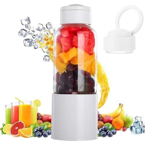 Bærbar Blender, Juicer-kopp med 450ml 6 BPA-frie kniver for sport og reise, Mini Blender for smoothie og milkshake, julegave