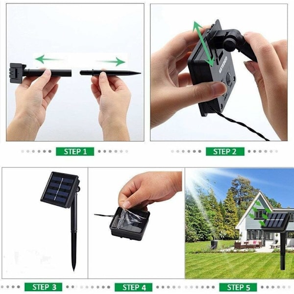 Festivallys Solar Lanterne, LED Fiskenet Netlampe Lys, Udendørs Vandafvisende Stemningsbelysning, Udendørs Terrasse, Bilgade 3x2m