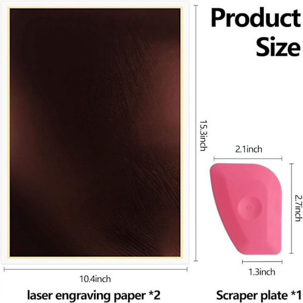 Lasergraveringspapper för färgmarkering, 15,3 tum x 10,4 tum lasergraveringspapper för E-fiberlasermarkering och gravering