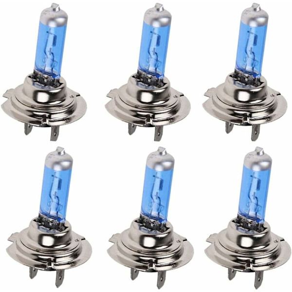 6 kpl H7 100w Super Bright White Xenon Halogeeni Polttimo 12V Auton Päävalaisin Sumuvalo Lamppu Vaihto
