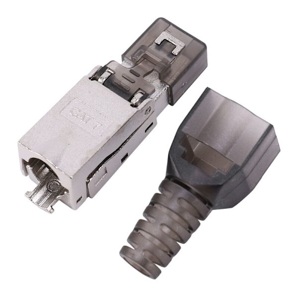 10 stk RJ45 skjermet verktøyfri Cat 7 termineringsplugg Cat7 plugg/Cat7 kontakt modulære kontakter 23/24AWG-grå
