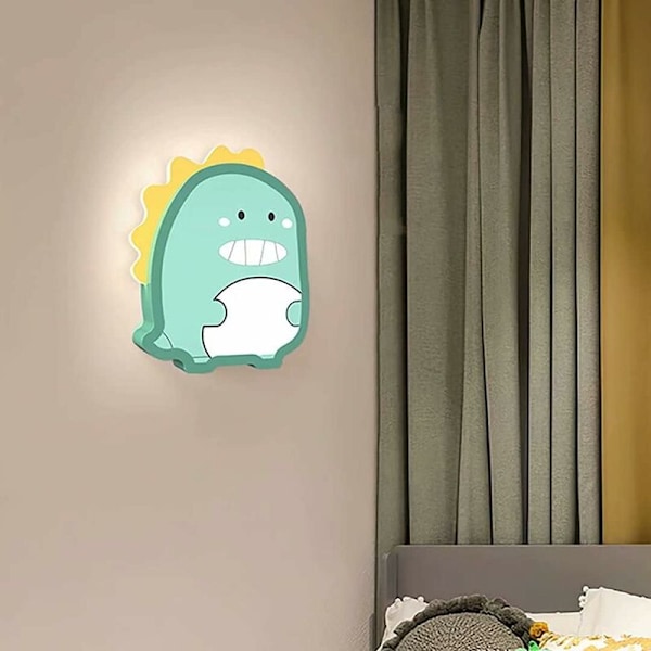 Cartoon Barnlampa för Barn, LED Kreativ Vägglampa för Sovrum, Pojkar, Flickor, Sovrum, Gränd, Bakgrundsvägg