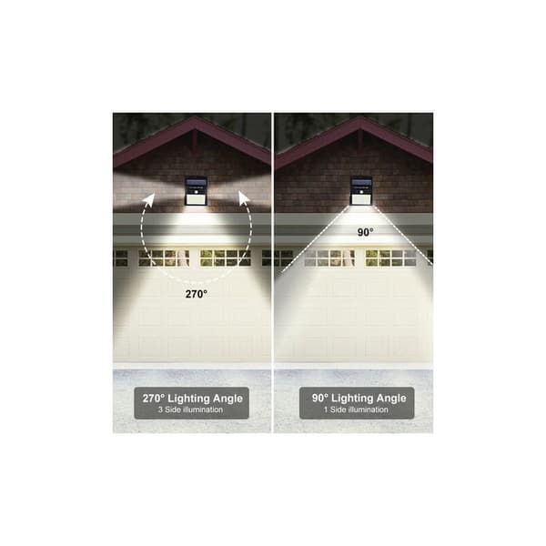100 LED solcelle vegglampe, vanntett IP65, energisparende sensorlampe