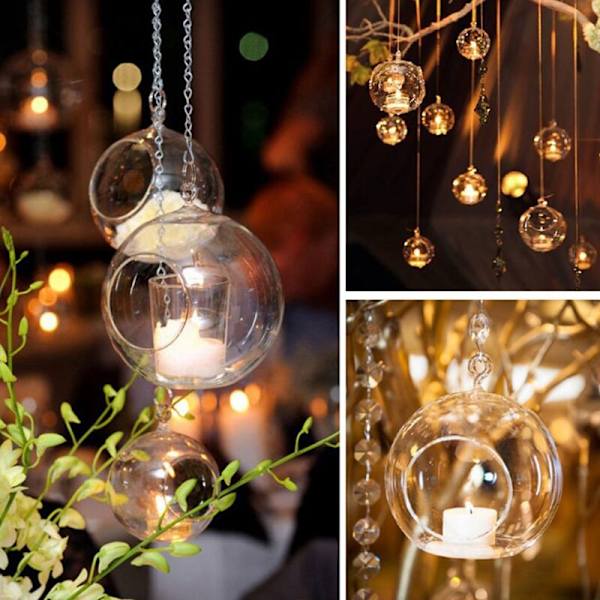 8cm Ripustettava lasikukka maljakko kasvimaljakon jalusta pidike terraarioastia kynttilänjalka tealight pidike kodinsisustus