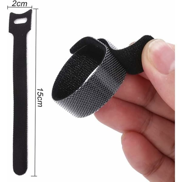 Kabelbindere, 150 stk. kabelbindere, kabelbindersæt, kabelbindere, genanvendelige velcro-stropper, kabeloprydningsorganisator (150 stk)-