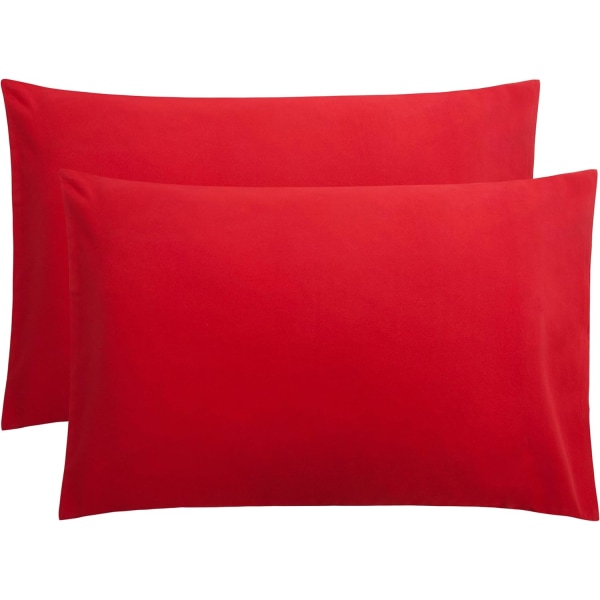 Microfiber Queen tyynyliina Erittäin pehmeä tyynyliina, ryppyjä, haalistumista ja tahroja hylkivä tyynyliina, 20x30in, punainen
