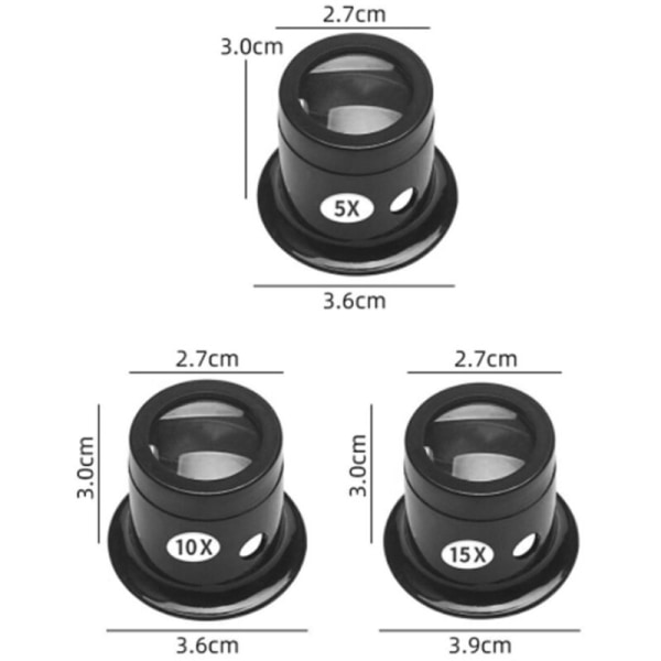 Juvelerars Klockförstoringsglas Verktyg 10X  20X 30X Bärbar Monokulär Lupp Ögonförstoringsglaslins