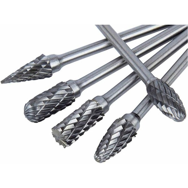 10 Pak Tungsten Carbide Rotary Burs med Slibhoved til Dremel Rotationsværktøjer, Metalboring og Polering