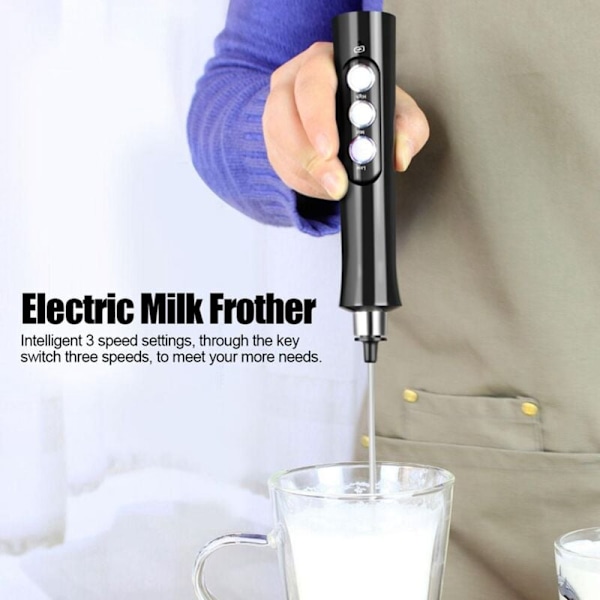 USB 3.0 Elektrisk Mælkeskummer Hastighed Æggeskummer 3 Piskeris Portable Æggepisker Kaffe Mixer Praktisk.B