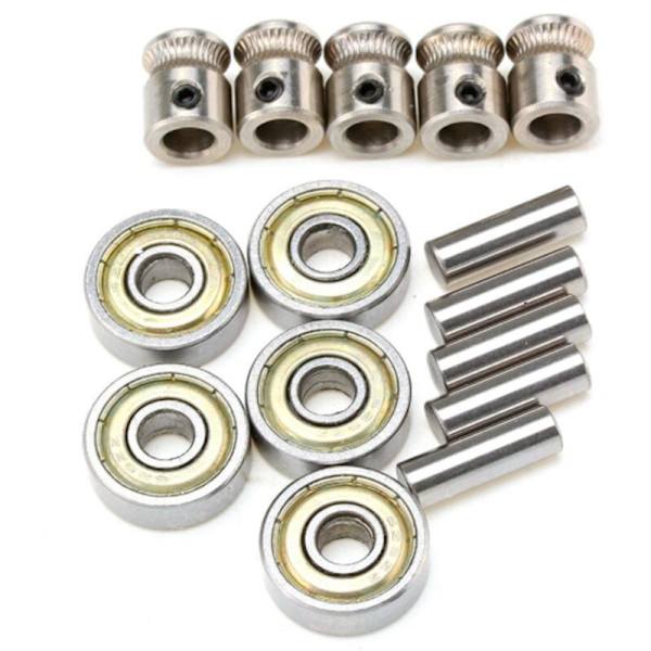3D-skrivar Extruder Växel 625ZZ Lager Axel Kit för Mk3 MMU2 Prusa I3 MK2.5 / MK3 Multi Material 2.0 Kullager Set