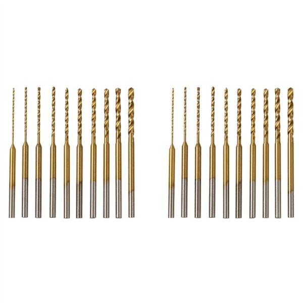 Mikro-Twist Borset - 20 stk 0,6 mm-2,2 mm Tiny Bor 2,35 HSS Mini Graveringsbor Hullboringsværktøj