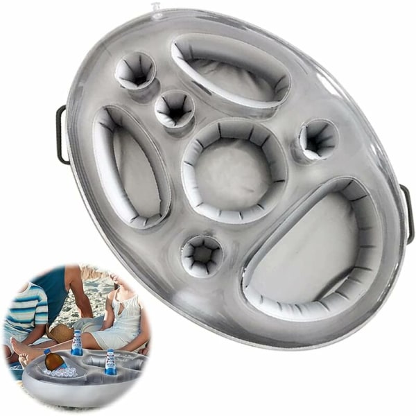 Floating Pool Bar, 8 Holes Floating Pool Bar, Inflatable Drink Holders, Inflatable Floating Bar Tray, Floating Spa Bar, Portable-