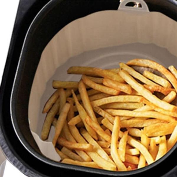 4 stk 20 cm Luftfrityr Stekebrett Stekt Kyllingkurv Matte Luftfrityr Silikon Gryte Rundt Utbytte Grillpanne Brun