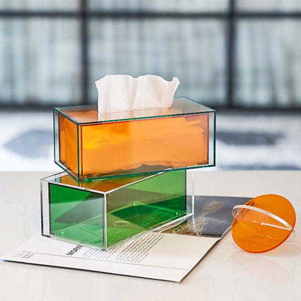 Akrylstof Simpel Moderne Spisebord Opbevaring Papirkasse Te Hjem Stue Dekoration - Orange S