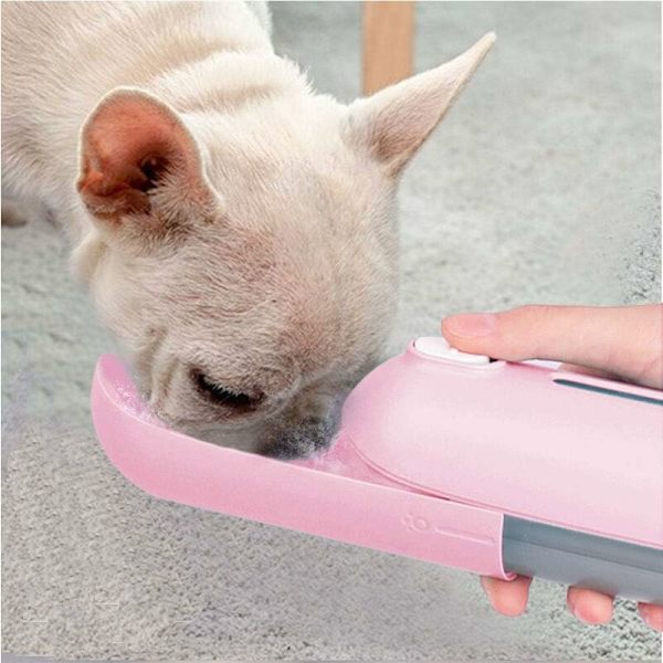 Bærbar vanddispenser til hund, hvalp, kat og kæledyr - Rejsevanddispenser - Pink - Fei Yu