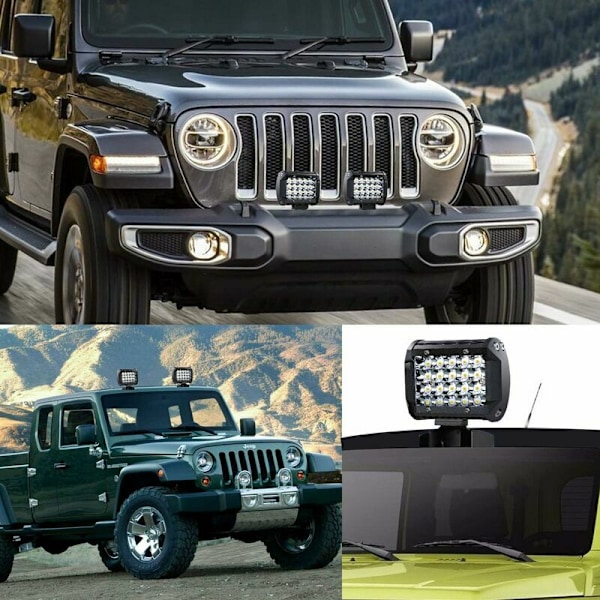 LED Arbetsbelysning 12V 300W 4 tum 72W LED Bilstrålkastare 12v Vattentät IP67 Spot Flood LED Dimljus 27,000lm Arbetsbelysning för Bil Lastbil Traktor SUV Bo