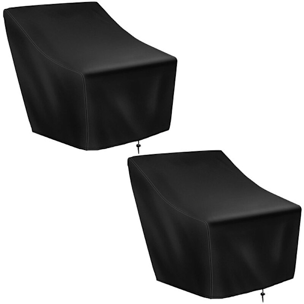 Patio stolsöverdrag, 2-pack vattentäta utomhus vardagsrum djupa sittmöbler överdrag, enkel trädgårdssoffa stolsöverdrag 27X31X40 tum