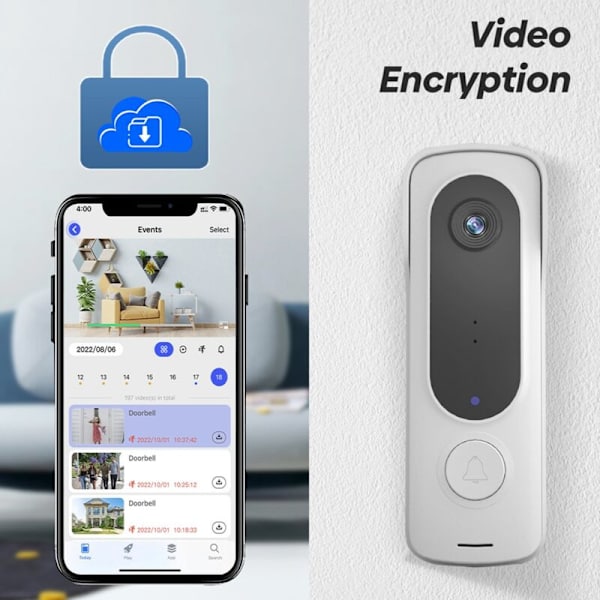 Smart trådlös videodörrklocka digital visuell WIFI elektronisk dörrklocka dörrklocka 480P hemkamera
