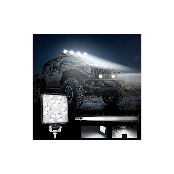 Par 4” Traktor LED Arbejdslys 300W 12000LM 6000K 4x4 LED Forlygte IP67 Motorcykel LED Ekstra Lys Kvadratisk 8D Linse Ekstremt Høj Lysstyrke