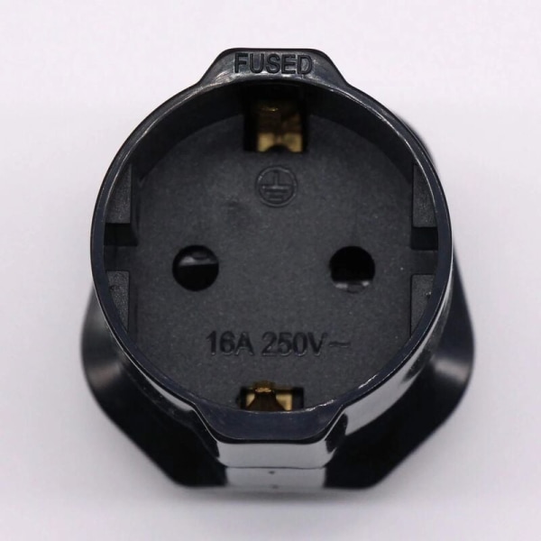 EU to UK/HK/Singapore/UAE/KSA Adapter with 13A Fuse and Safety Shutter, 2 Pin DE/FR/IT/ES European Connector Converted to UK 3 Pin (3 Piece, Black)