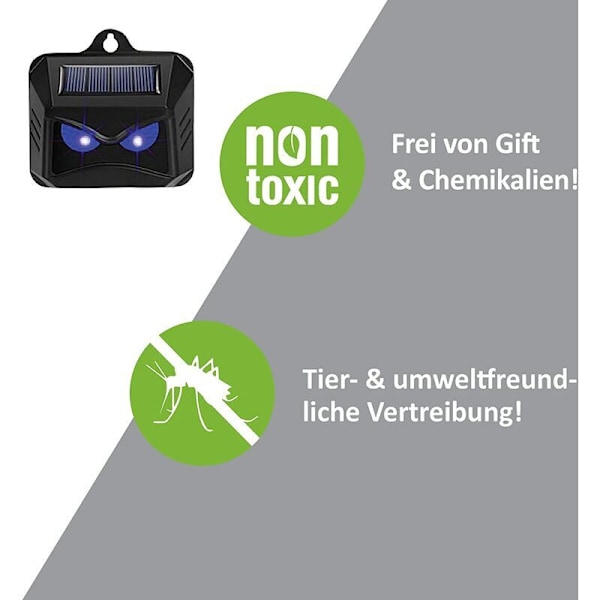 Solcellsdriven avskräckare mot vilda djur som tvättbjörnar, rådjur, rävar, vildsvin etc. - 4 effektiva avskräckare med blått LED-ljus