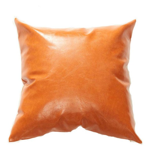 Set med 2 pynteputer i kunstskinn - brune moderne putetrekk kun for sofa seng hjemmeinnredning 18 x 18 tommer putetrekk 2-pakning