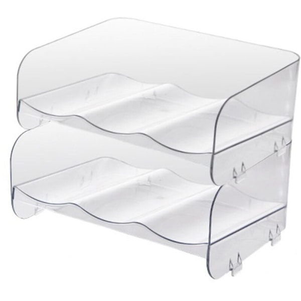 Transparent Multi-Layer Desktop Cup Storage Rack Dammsäker Hushåll Stapelbar Organizer Förvaringshylla B