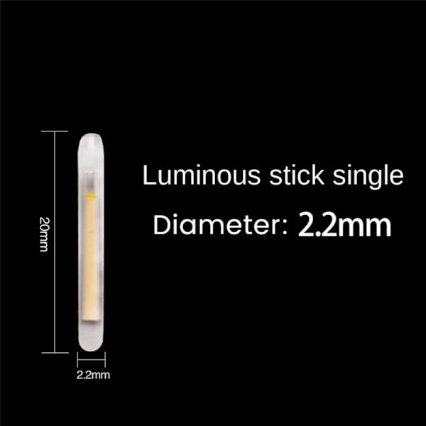 200 stk Fiskeflyte Fluorescerende Stick Lyspinner LED Mørke Pinner Tilbehør 2,2 mm