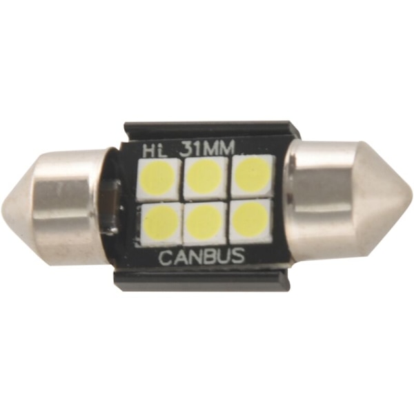 3X Canbus Led-lampor 3020 Chipset Lumens 400 Extreme För Inre Billampa Kupol Registreringsskylt Festoon 31Mm De3175 6428 Vit