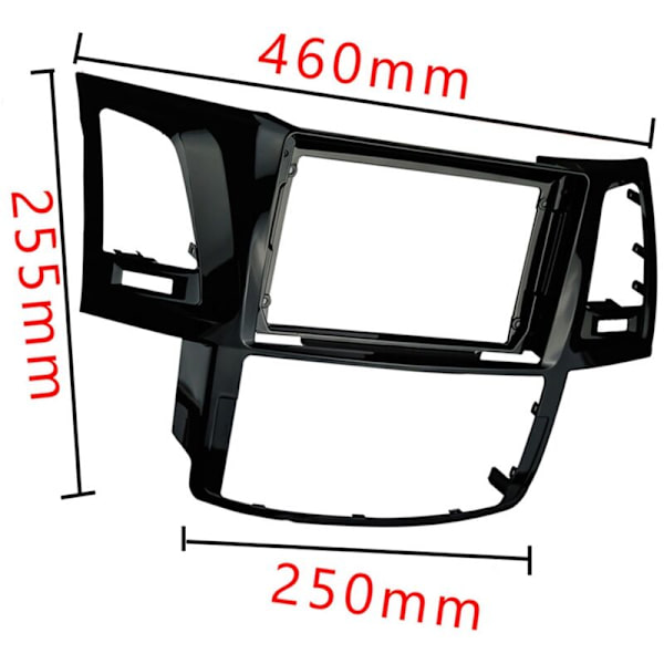 Bildekk Fascia Trim Installasjonsramme Dvd Panel Dash 9 Tommer 2 Din for Fortuner 2008-2014