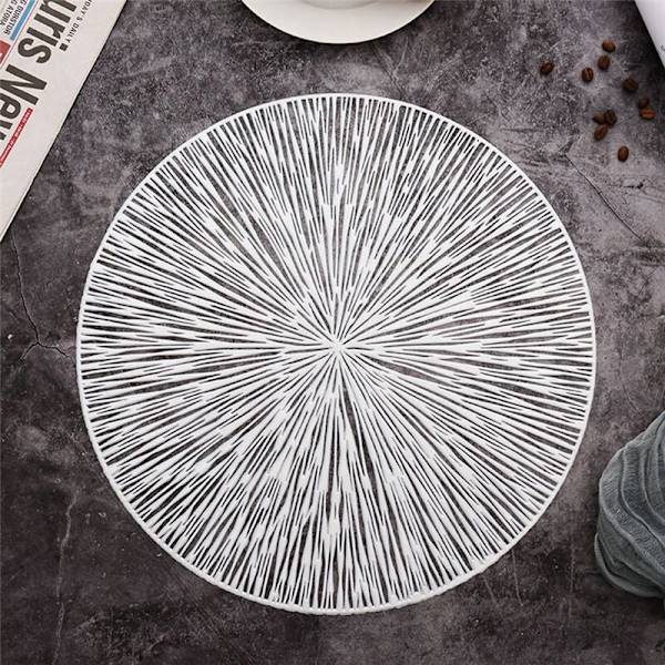 1 kpl pyöreä pöytätabletti Ravintola Ontto PVC Aterian Koriste Anti-Hot Mat Ruokapöytä Linja Mat Steak Lautanen Pad Kulta