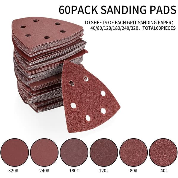 90 Sandpapper, Sandpapper, Sandpapper, Sandpapper, Sandpapper, Sandpapper, Triangulär Mus Sandpapper, Korn 40/80/120/180/240/32