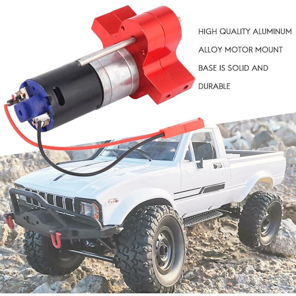 Metallväxellåda 370 Motor med drivaxel Uppgraderingstillbehör för C14 C24 B24 B36 MN D90 MN99S RC Bil, Röd